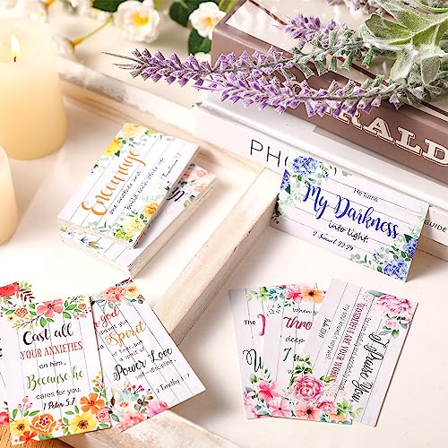 Estune 240 Pcs Bible Verse Cards bulk with Full Scripture, Flower Style - style: Flower Style