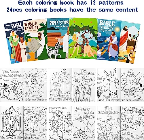 Haooryx Christian Bible Story DIY Coloring Book Mini Booklet Craft for Kids