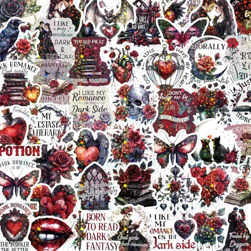 100 Pcs Dark Romance Stickers Gothic Bookish Decals - style: Dark Romance