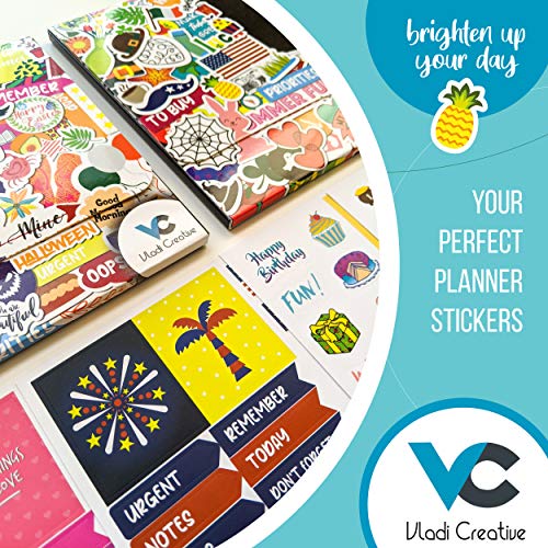 Vladi Creative Monthly Aesthetic Planner Stickers – 718 Matte, 13 Sheets of Seasonal, Holiday, Functional & Productivity Planner Stickers – Easy-Peel Set for Journals, Calendars & Scrapbooking