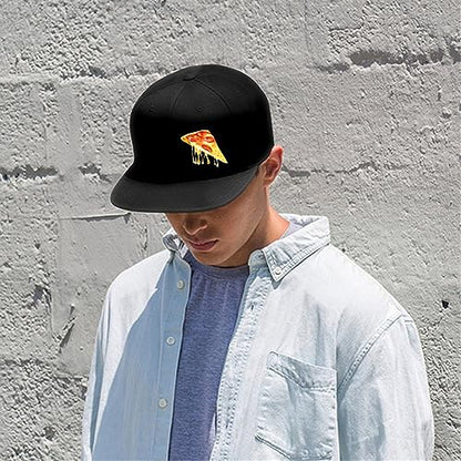 Chef Hat Flat Bill Hats for Men Funny Double Knives Kitchen Adjustable Baseball Cap Snapback Hat for Women - color: Pizza