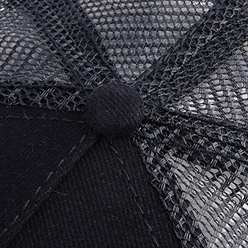 Animal Patch Mesh Trucker Baseball Cap Collection, Embroidered Design, Black - color: Black