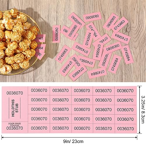 Kosiz 2000 Sheets Raffle Ticket 25 Bid Chinese Auction Tickets, Light Red - color: Light Red
