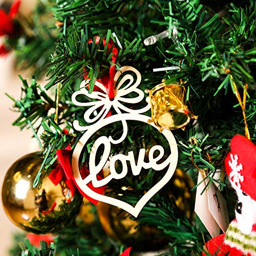 Bememo 30 Pcs Christmas Ornaments Hanging Wooden Christmas Tree Decoration