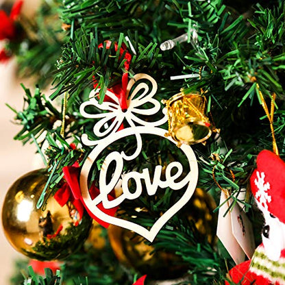 Bememo 30 Pcs Christmas Ornaments Hanging Wooden Christmas Tree Decoration