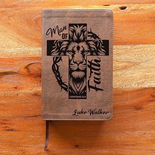 Personalized NLT Personal Size Giant Print Bible – Filament Enabled | LeatherLike Rustic Brown, Indexed Red Letter Edition | Custom Engraved | 12-Point Large Print | New Living Translation with Filament App, Verse Finder & Maps | 8.875” x 5.875” (Man of F