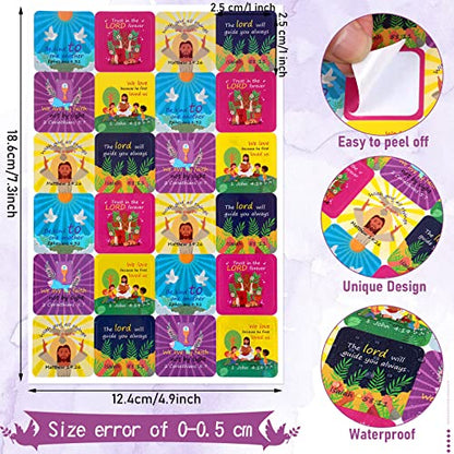 Junkin 480 Pcs Religious Stickers, Jesus Loves You Themed Stickers, Bright - style: Bright