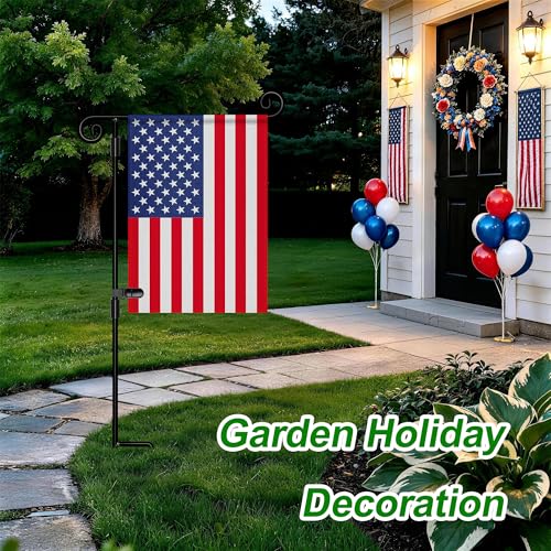 HOOSUN Garden Flag Stand,Sturdy Garden Flag Holder Pole for Outside House,Yard Flags Holder with one Tiger Clip,Yard Banner Pole for Holiday Flags Decorations Outdoor Lawn - color: Black C