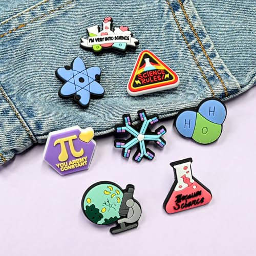 Cute Pins Bulk, Funny Lapel Badge Pins Rubber Brooch Pins for Backpacks, Hats, Bags - style: Science-24PCS