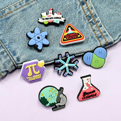 Cute Pins Bulk, Funny Lapel Badge Pins Rubber Brooch Pins for Backpacks, Hats, Bags - style: Science-24PCS