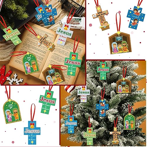 Oudain 32 Sets Nativity Craft Kits, DIY Christmas Ornaments