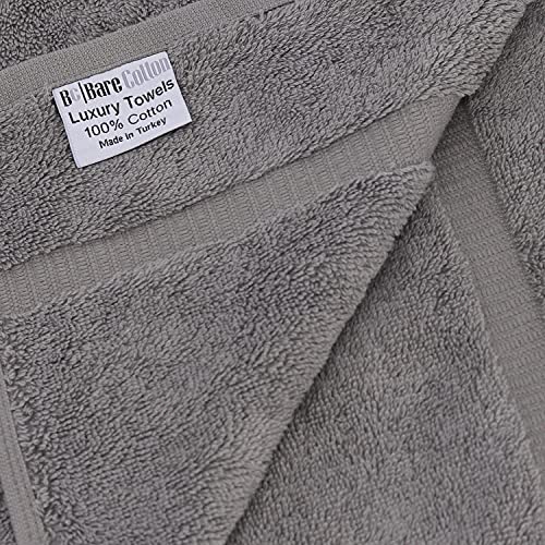 Monogrammed Hand Towel, Personalized Gift, 16 x 30 Inches - Set of 2 - Silver Embroidered Towel - Extra Absorbent 100% Turkish Cotton- Soft Terry Finish - for Bathroom, Kitchen and Spa- Script J Gray
