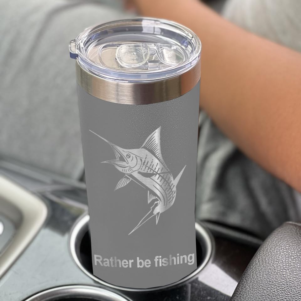 LaserGram Personalized 22oz Skinny Tumbler, Christian Cross (Gray) - color: Gray