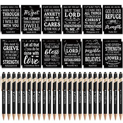 Estune 48 Pcs Christian Notebook Pen Set, Bible Gifts Bulk, Classic Style - style: Classic Style