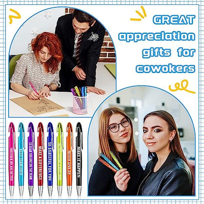 Lincia 100 Pcs Employee Appreciation Ballpoint Pen, Medium Point, Black Ink - style: Employee Appreciation