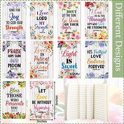 Sinmoe 120 Pcs Bible Christian Scripture Bookmarks Pens Notebooks Bulk