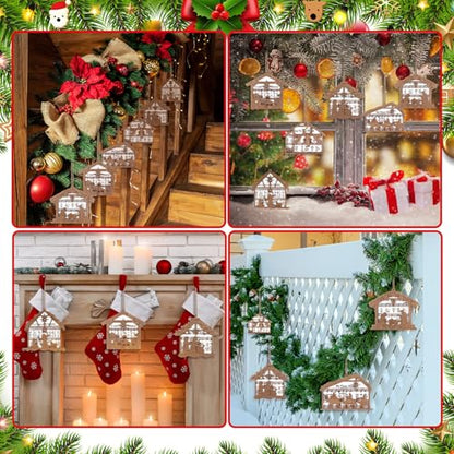 Shellwei 24 Pcs Christmas Ornament Bulk Wooden Nativity Scene Music Sheet - style: Vintage