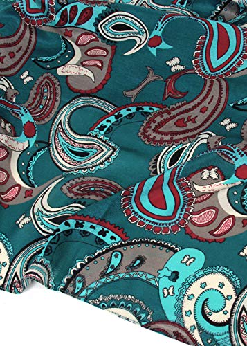 Scarf& Scarfand's Vibrant Colored Artistic Painting & Graphic Print Infinity Fashion - color: Paisley Teal