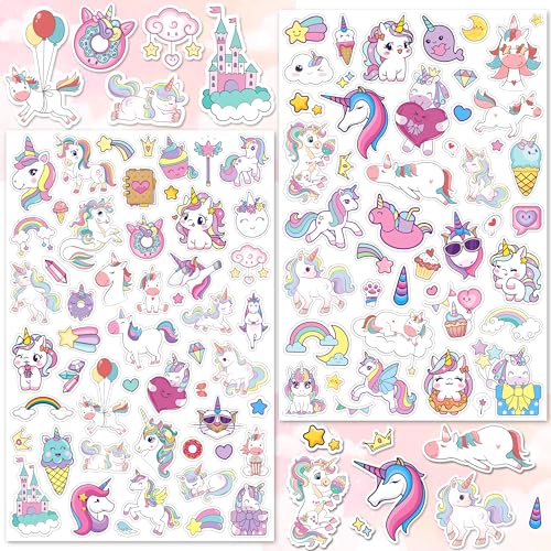 LINAYE 24 Sheets Unicorn Stickers for Kids Girls, 1100 PCS Cute Unicorn Stickers for Scrapbooking,Water Bottles,Envelopes,Gifts Party Favors Supplies for Girls - style: Unicorn 24 Sheets