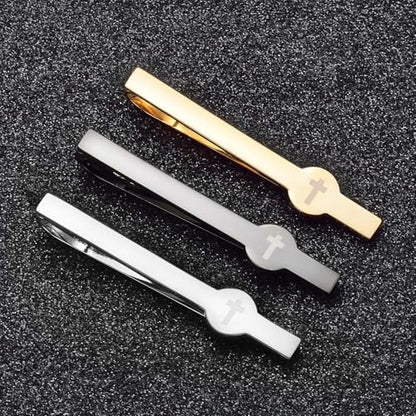 3Pcs Skinny Tie Clip Set Fancy Tie Clips For Men Unique - color: Cross 3 Colors Set