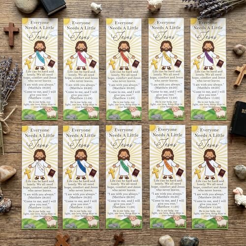 Jesus Loves You Figures Bookmarks - Cosmisun 200 Pcs Christian Religious Bookmark Paper Bible Verse Book Marks Page Marker Gifts for Women Men Sunday School Church Book Lovers Reading Party Rewards - color: Jesus Loves You