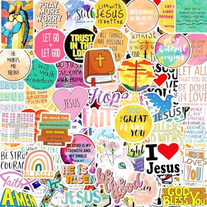 120 Pcs Inspirational Christian Stickers - Bible Verse Faith, Religious Jesus Motivational Stickers for Christmas, Easter Gifts - style: Christian Stickers 120Pcs