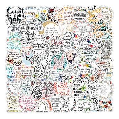 100Pcs Bible Stickers, GLADFRESIT Waterproof Jesus Christian Sticker Bible Verse Sticker Inspirational Decals for Laptop Water Bottles Scrapbooking Luggage