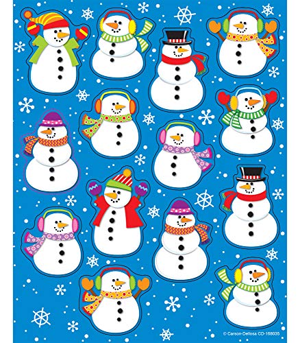 Carson Dellosa Education Carson Dellosa Snowman Stickers—6 Sheets of Colorful Winter Stickers for Homework, Tests, Assignments, Winter Stickers for Classroom or Homeschool (84 pc) - style: Snowmen
