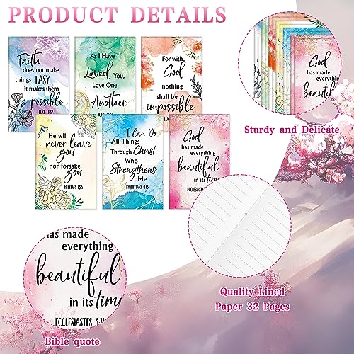 Colarr 24 Pcs Christian Women Gifts Bible Pens Notebooks, Flower - style: Flower