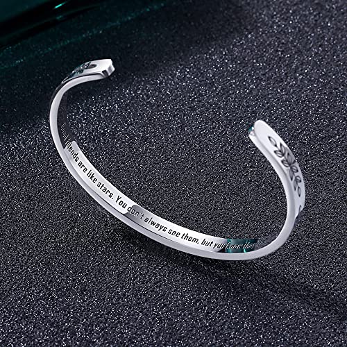 TONY & SANDY Cuff Bracelets for Women Teen Girls Best Friend Sister Mom Daughter Granddaughter Easter Birthday Mother's Day Christmas Stocking Stuffers for Teen Girls Women Jewelry - style: 0 - Friend Gifts - Good friends are like stars...you know they're