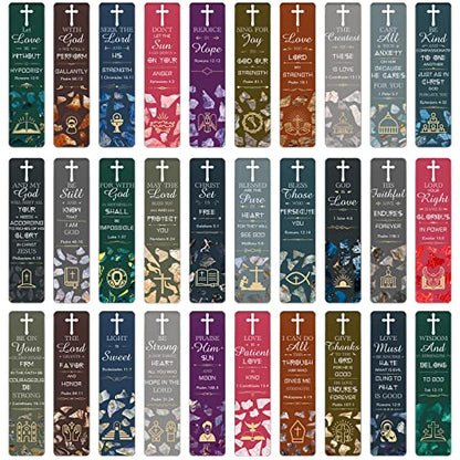 Epakh 30 Pcs Bible Verse Magnetic Christian Bookmarks Bulk 0.8x4.7in Inspirational Scripture Book Markers for Women Men Religious Motivational Magnet Page Clips Book Lovers Reading Gifts for Church