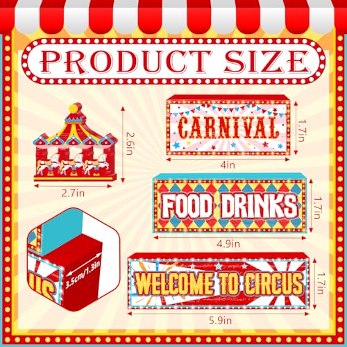 Britimes Tiered Tray Decor Set, 4 Pack, Wooden Table Sign, Carnival - style: Circus Carnival
