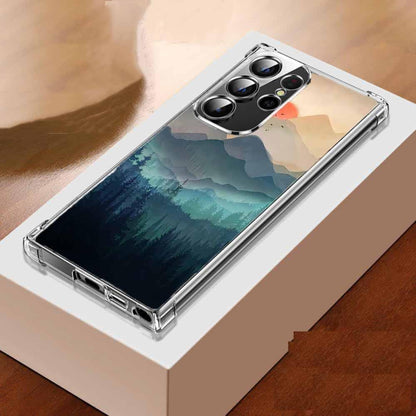 Sunset Nature Landscape Case for Samsung Galaxy S22 Ultra,Wilderness Night Art Painting,Soft TPU Full Cover for Galaxy S22 Ultra - color: Sunset Nature Landscape