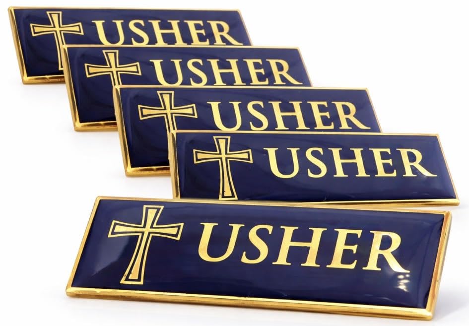 Usher Pin Church Service Badge Accessory Bulk Pack, Set of 6