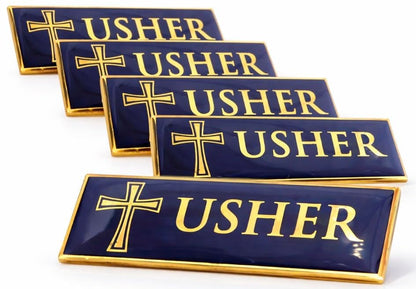 Usher Pin Church Service Badge Accessory Bulk Pack, Set of 6