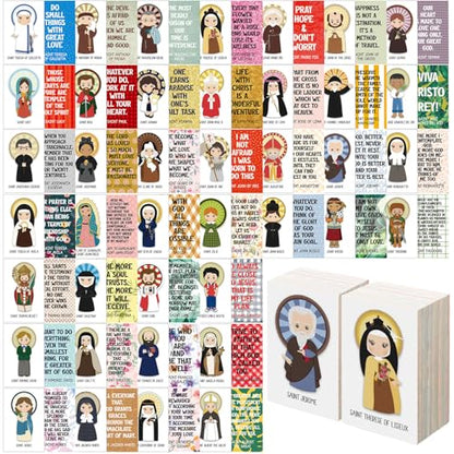 Motiskyy 120 Pcs Catholic Saint Quote Cards Bulk 40 Style - style: English Inspirational Style