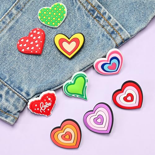 Cute Pins Bulk, Funny Lapel Badge Pins Rubber Brooch Pins for Backpacks, Hats, Bags - style: Heart-20PCS
