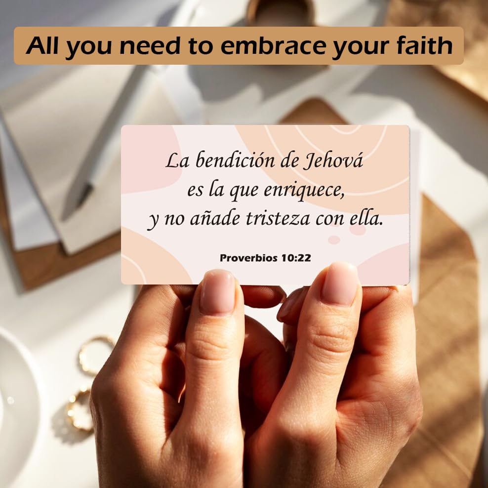 Empowering Spanish Prayer Cards: 60 Unique Boho Christian Cards with Inspirational Bible Verses and Mini Scripture for Daily Encouragement | Religious Gifts - style: Boho