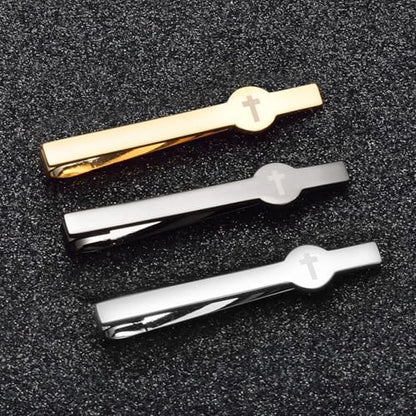 3Pcs Skinny Tie Clip Set Fancy Tie Clips For Men Unique - color: Cross 3 Colors Set