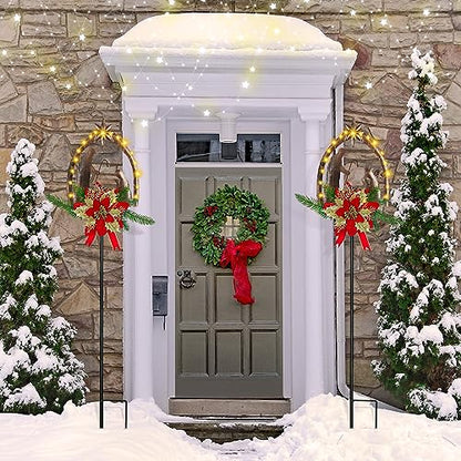 Moukeren 2 Pcs 3.5ft Nativity Scene Outdoor Light up Yard Stakes, Rustic - style: Rustic