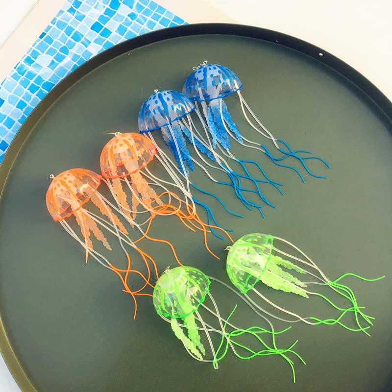 Exaggerated Lifelike Ocean Floating Jellyfish Earrings Big Colorful Funny Weird Octopus Hook Earrings Statement Party Nightclub Jewelry 1 pair - color: orange