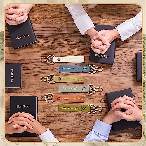 Jeyiour 20 Pcs Christian Keychains Bible Key Chain Bulk - color: Pastel Colors
