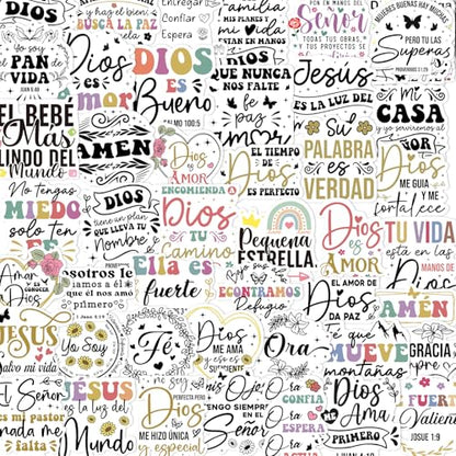 100 Pcs Spanish Inspirational Bible Verse Stickers for Adults - style: Spanish Bible Verse
