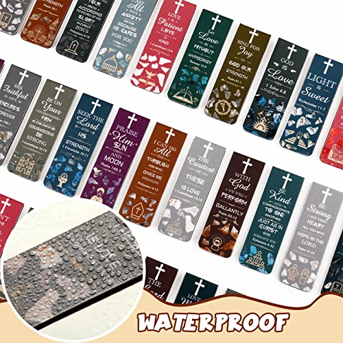 Epakh 30 Pcs Bible Verse Magnetic Christian Bookmarks Bulk 0.8x4.7in Inspirational Scripture Book Markers for Women Men Religious Motivational Magnet Page Clips Book Lovers Reading Gifts for Church