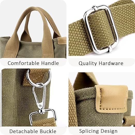 Canvas Tote Bag for Women,Small Totes Bags with Zipper Crossbody Purse with Pockets Large Shoulder Handbag,2 Sizes - color: Purple, size: Small