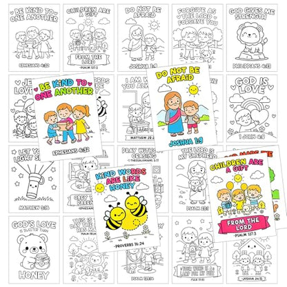 Yinder 20 Pcs Sunday School Coloring Books Bible Verse Coloring Page Bulk - style: Bible Verse