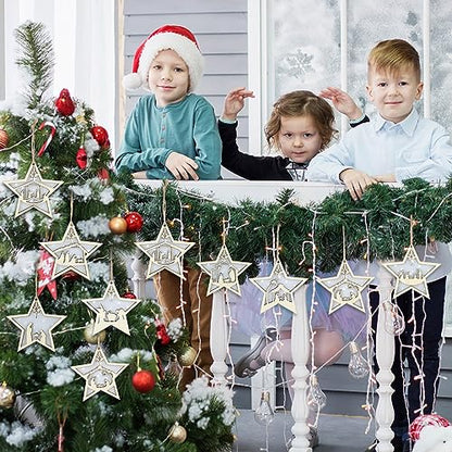 Bucherry 8 Pcs Christmas Nativity Scene Ornaments Wood Christmas Hanging Ornament Acrylic 3D Cut File Ornament Nativity Scene Keepsake for Xmas Tree Birth of Jesus Decoration(Star) - style: Star