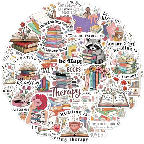 100 Pcs Book Lover Stickers, Cute Reading Bookish Aesthetic Stickers - color: Book Lover Reading