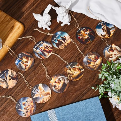 Soaoo 60 Pcs Christmas Nativity Scene Ornaments Bulk Wooden Decor, African - style: African