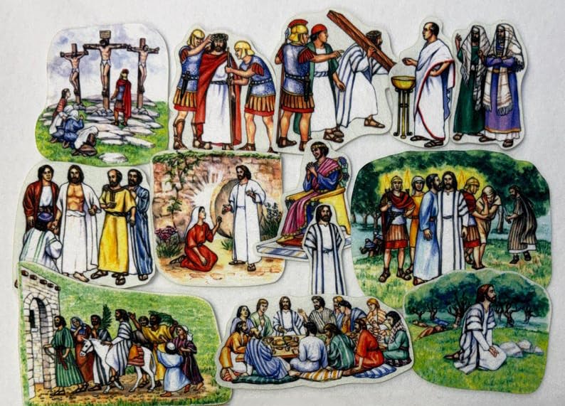Story & Life of Jesus 13 Bible Stories Felt Figures for Flannel Board- Precut & Ready to Use!
